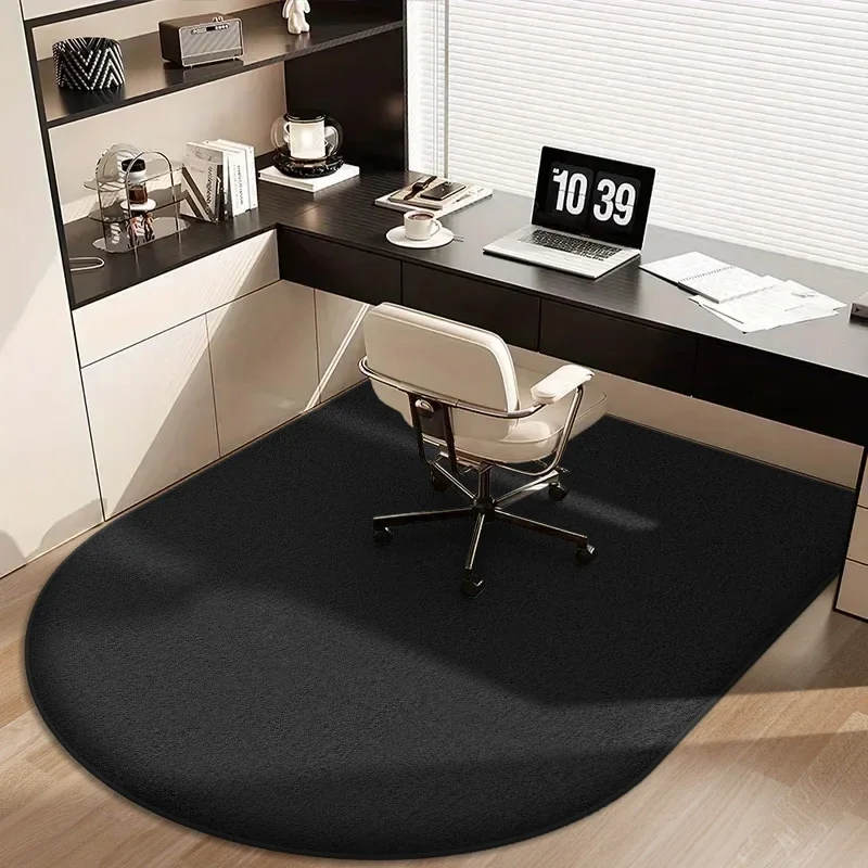 

Solid color computer chair flannel floor thickened desk swivel chair arched carpet study soft dressing table foot