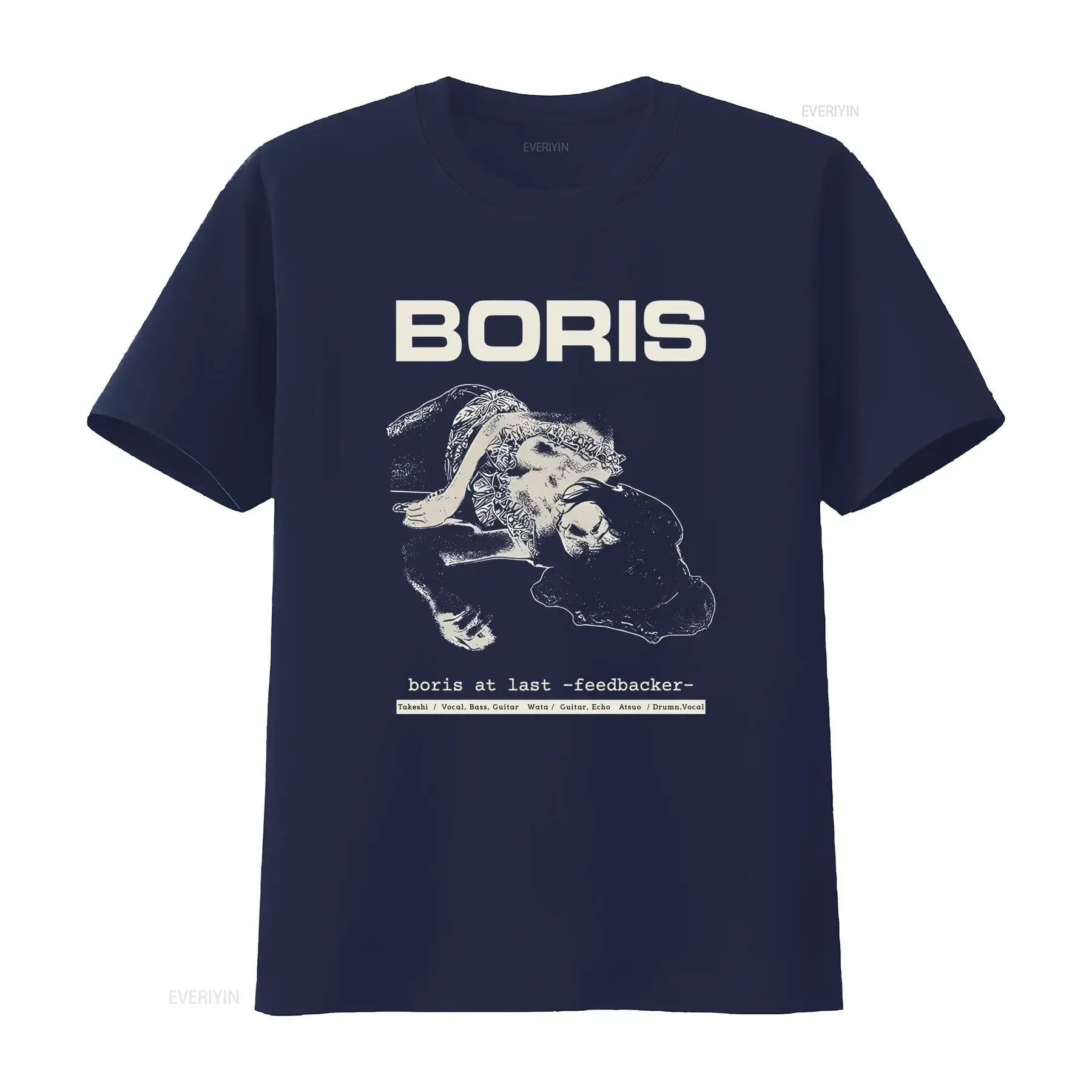 2025 نموذج جديد بوريس في آخر ردود الفعل مخدر روك الضوضاء الفرقة تي شيرت خمر خمر غسلها أوم أنيق تنفس