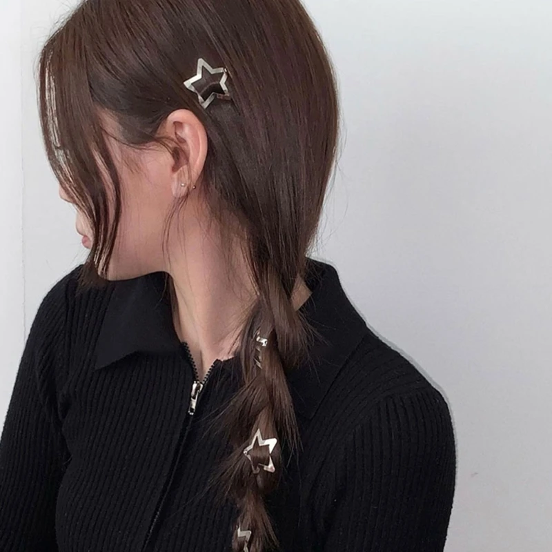 Ins Style Metal Star Pentagram Hairpin for Woman Cute Sweet Style Charm Hair Clip Aesthetics Y2k Hair Accessories