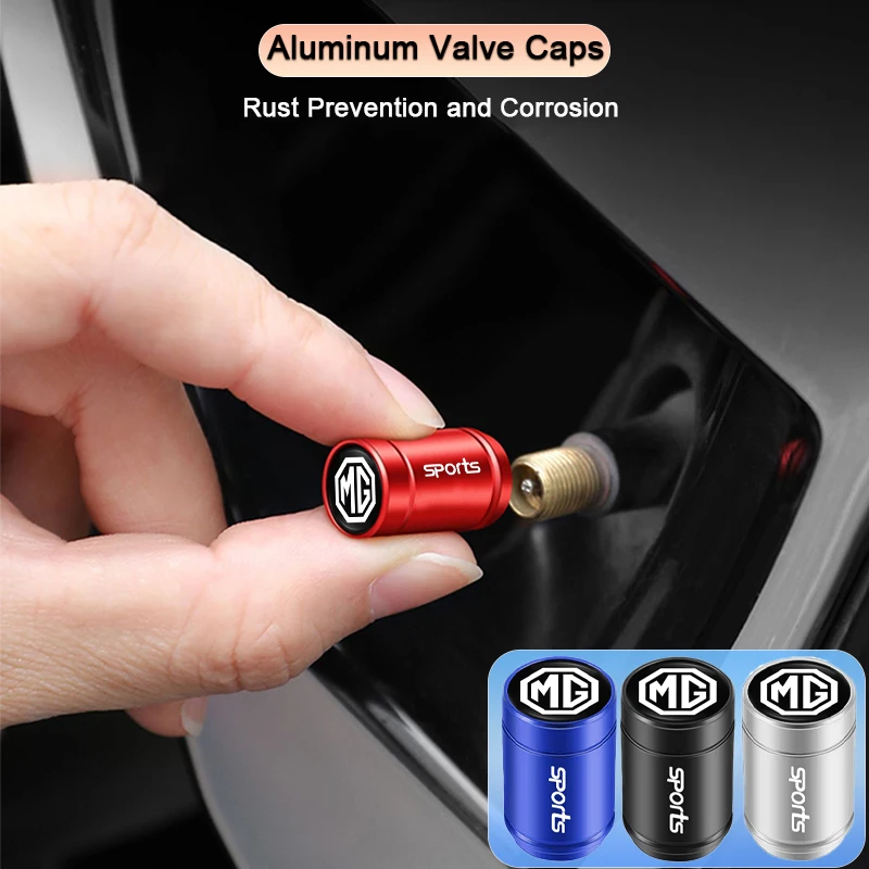 4Pcs 3D Aluminium Legierung Auto Rad Reifen Luft Ventil Staub Kappen Für Morris Garages MG MG3 MG5 MG6 MG7 GT GS Hector HS ZS ZX EZS EHS