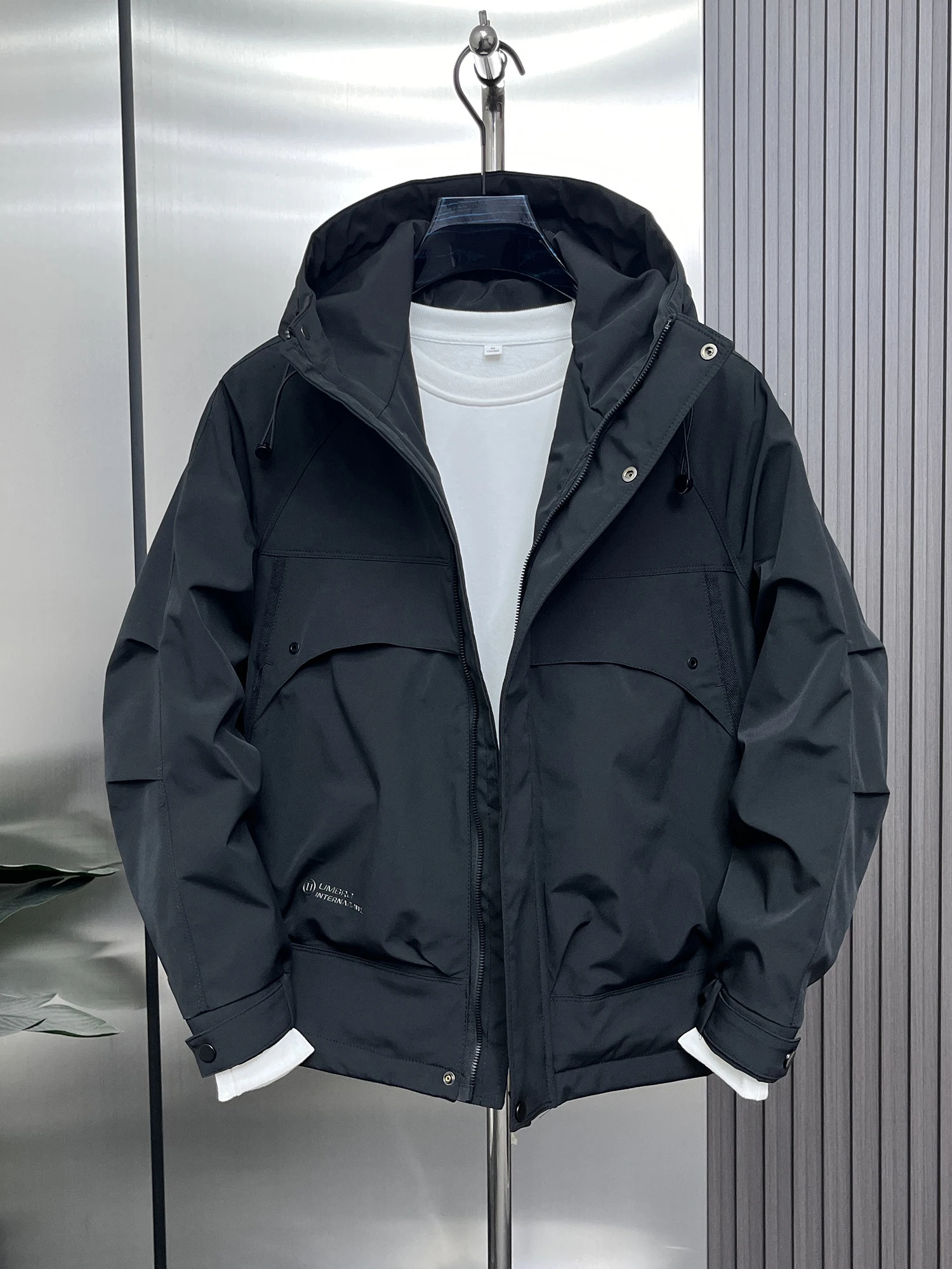 Men's Loose Fit Cotton Jaet Autumn Winter Casual Outerwear with Large kets Thermal Polyester Fiber Fill Youthful Sle