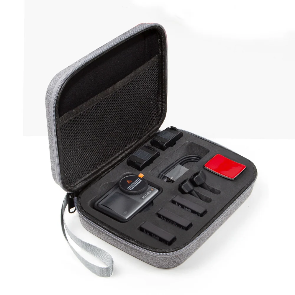 กระเป๋าถือสำหรับ DJI OSMO Action 5 Pro กล่องเก็บของสำหรับพกพาคอมโบแบบพกพาสายไนลอนหลายเส้นกันกระแทกป้องกันกีฬา Camer