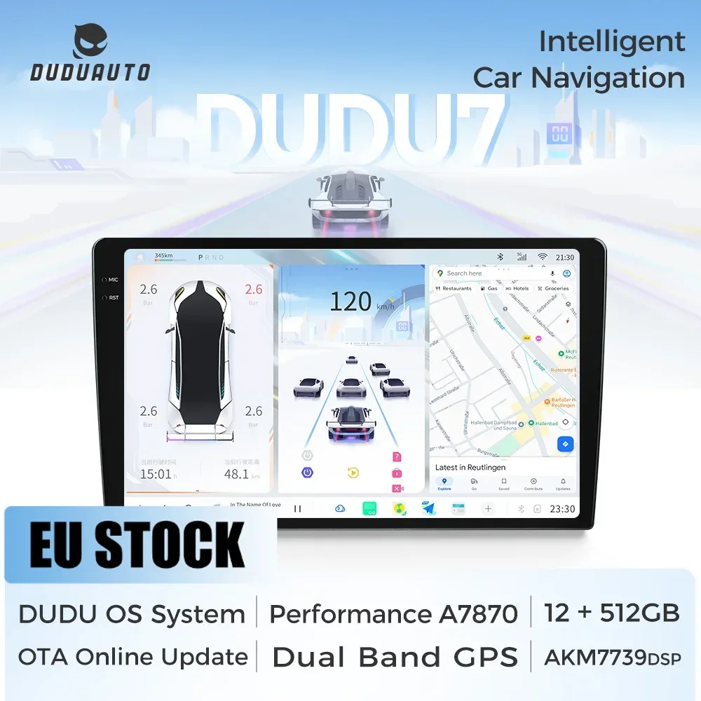Duduauto a7870 dudu 7 os ota online android 13 2k bildschirm autoradio multimedia player dual gps intelligentes system auto-spielen stereo