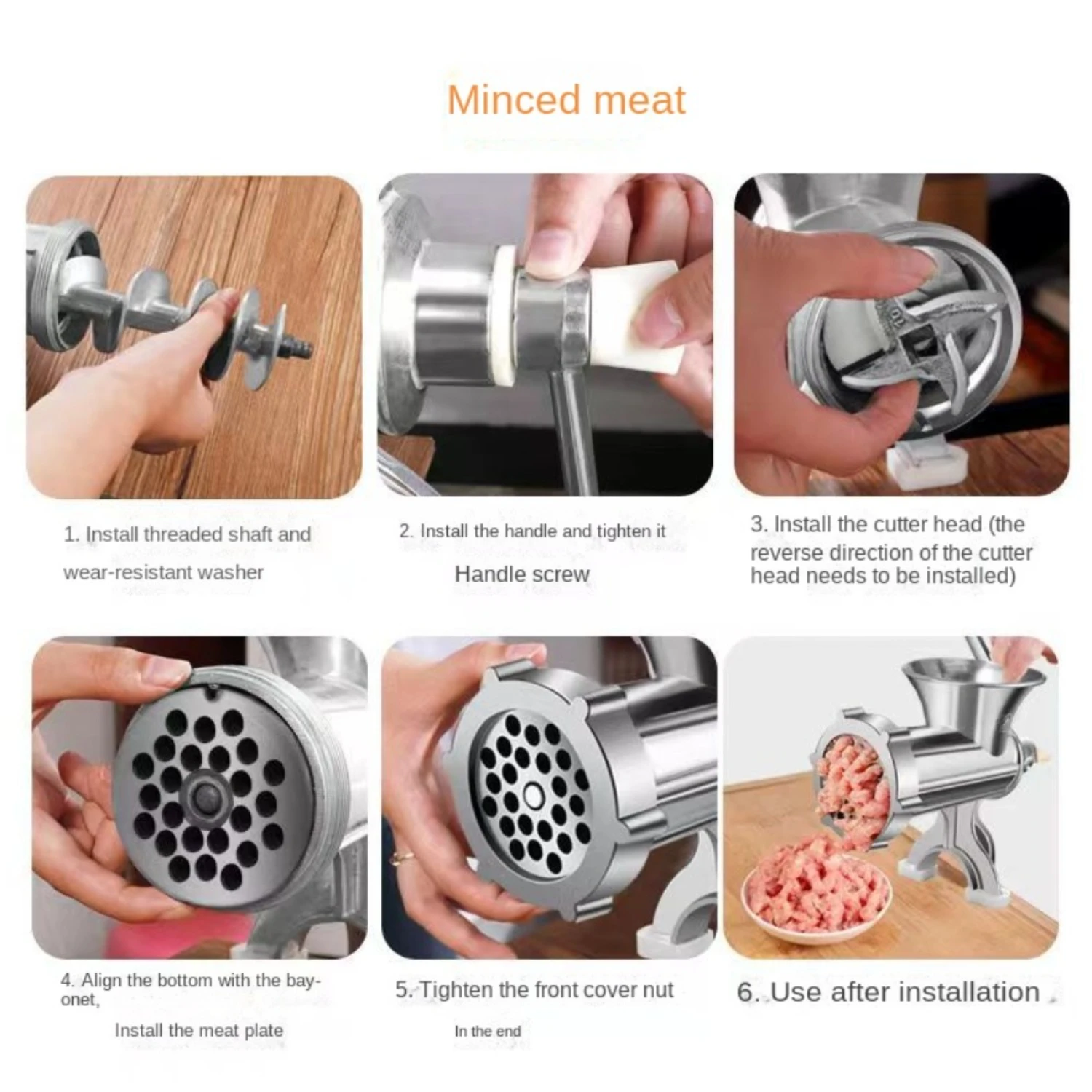 Effortlessly tackle a variety of noodles with this durable, sturdy, and reliable manual meat mincer grinder. This heavy-duty, so