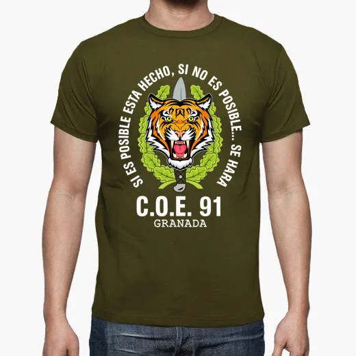 Spanish Legion COE 91 Granada Mod 1 Special Operations Emblem T-Shirt. Summer Cotton O-neck Men\'s Short Sleeve T-Shirt New S-3XL
