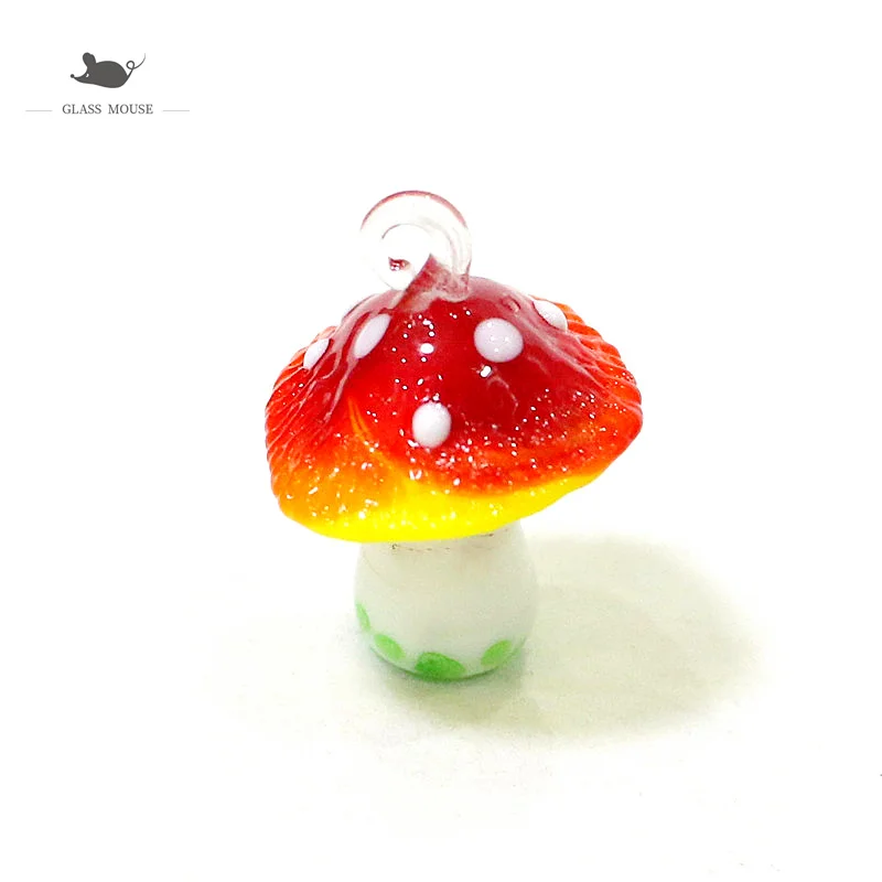 

2Pcs Mini Cute Mushroom Charms Glass Pendants for Necklace Bracelet Earring Diy Jewelry Making Accessories Easter Decor Supplies