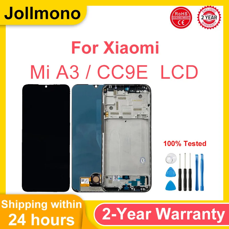 Display For Xiaomi Mi A3 CC9E LCD Touch Screen Replacement With Frame Display For Mi A3 M1906F9SH M1906F9SI LCD Display Assembly