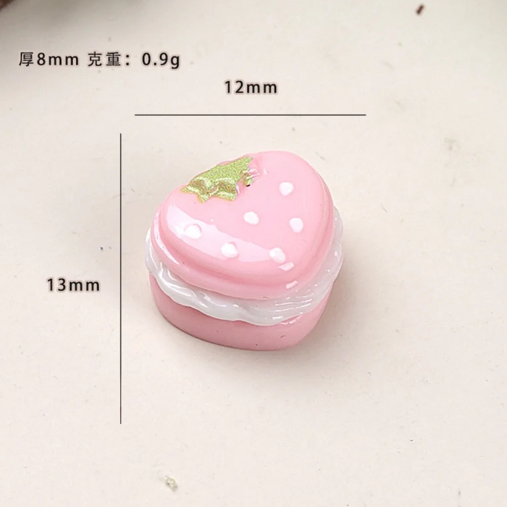 10pcs Mini Kawaii Cute Strawberry Biscuits Flat Back Cabochons Scrapbook Diy  Party Hairpin Accessories Home Decoration Craft