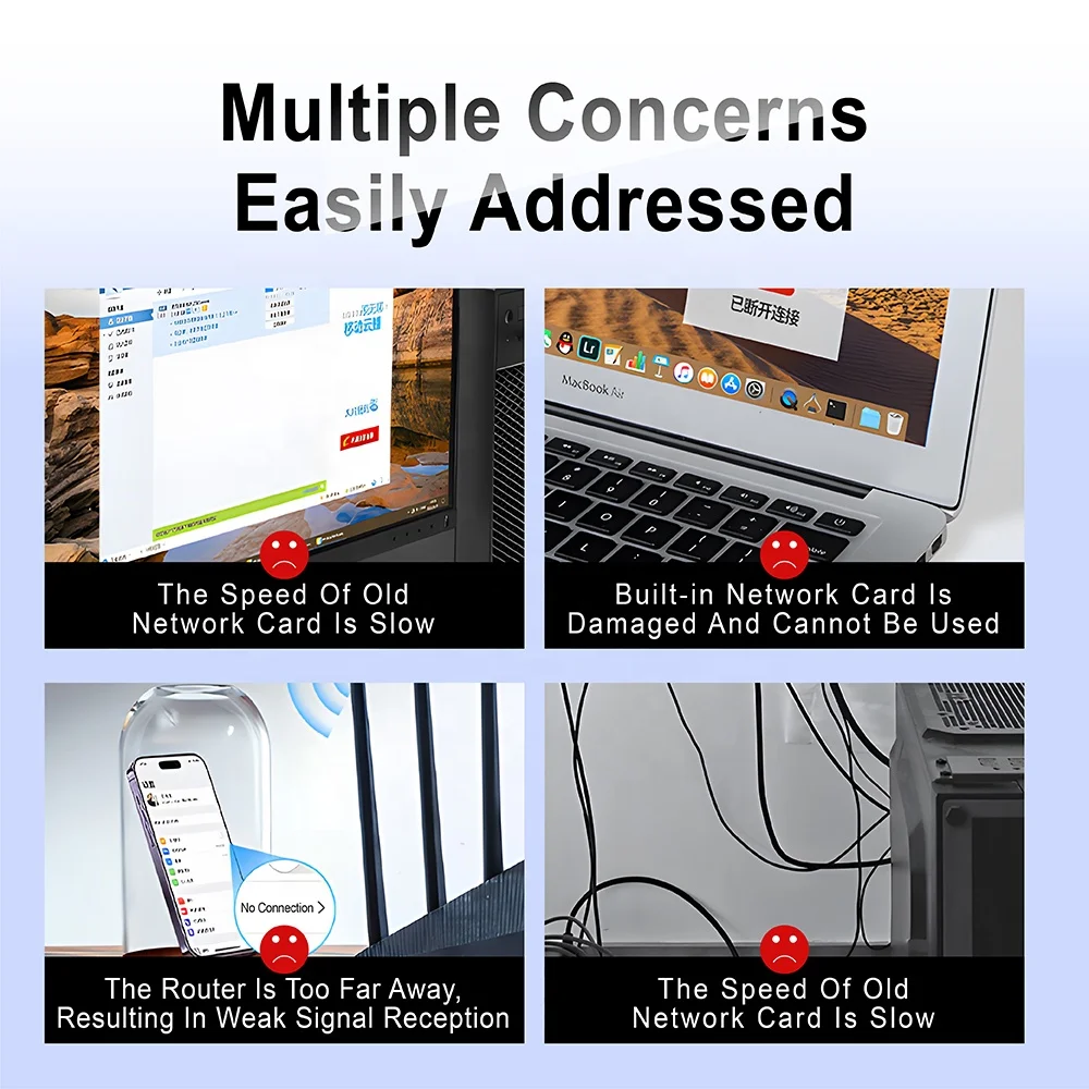 1300Mbps USB Wifi Wireless Adapter Dual Band Wifi Dongle Network Card for Desktop Laptop PC