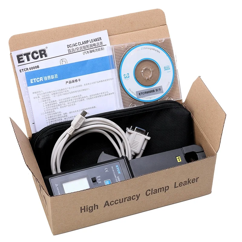 DC/AC Clamp Leakage Current Meter ETCR6000B High Accuracy Clamp Leaker Measuring 0mA~60.0A Storage 99 Datas