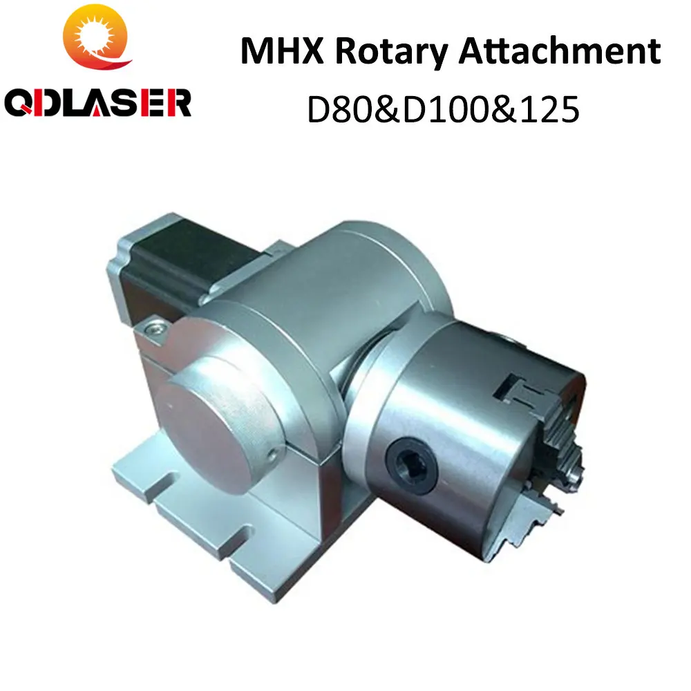 

QDLASER Rotary Engraving Attachment with Chucks Max Dia.80mm&100mm&125mm for Laser Marking Machine