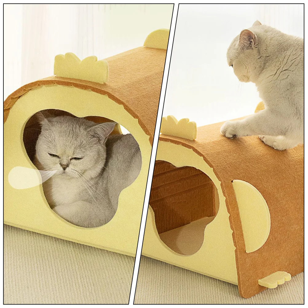

Cat Nest Comfortable Warm Felt Pet Sleeping House Detachable Washable For Cats Dogs Small Pets Indoor Kitten Bed Multi-Function