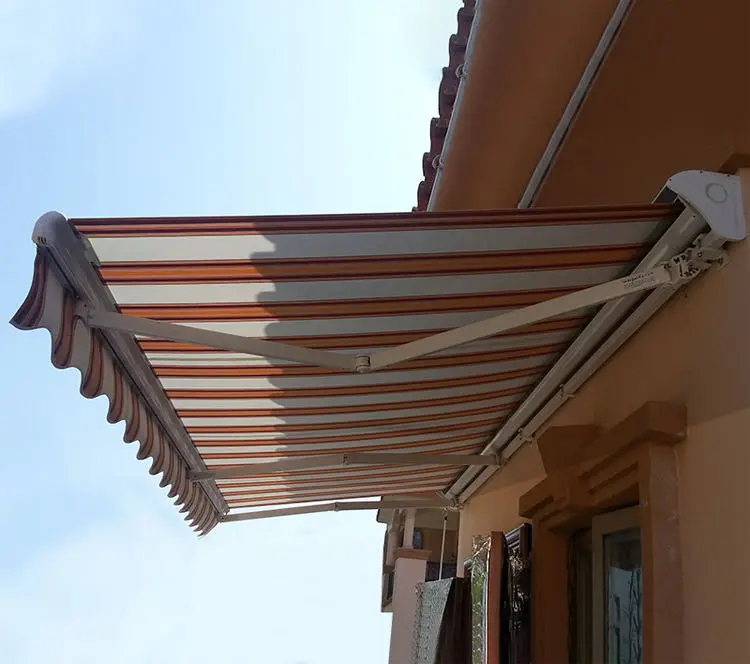Factory Custom Made Outdoor Fashionable Sunshade Excellent Workmanship Acrylic Canopy Corrosion Resistant Electric Awning