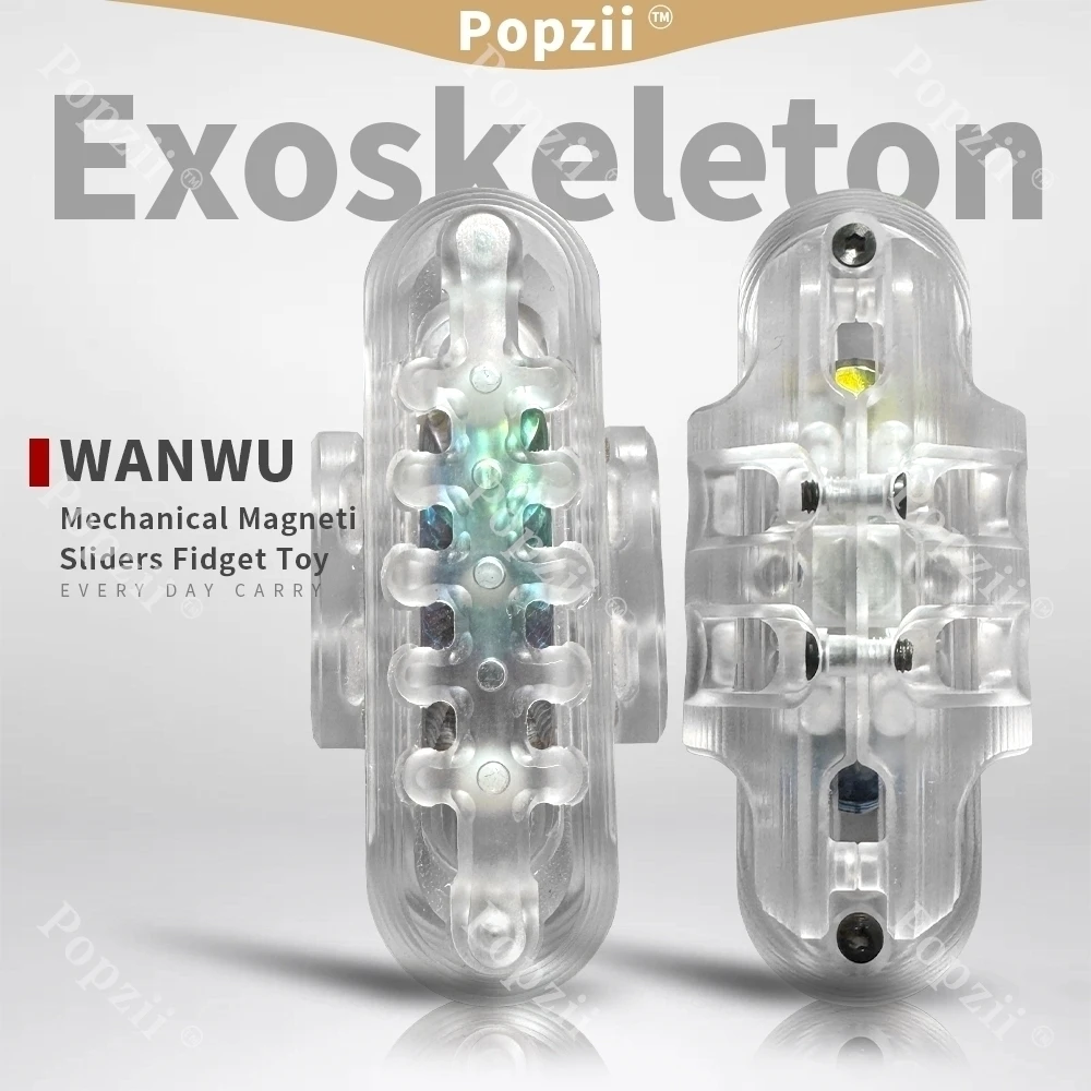 WANWU PC EDC EXOSKELETON Mechanical Push Slider Stress Relief Toy Fidget Toys For Adults Juguetes Anti Ansiedad