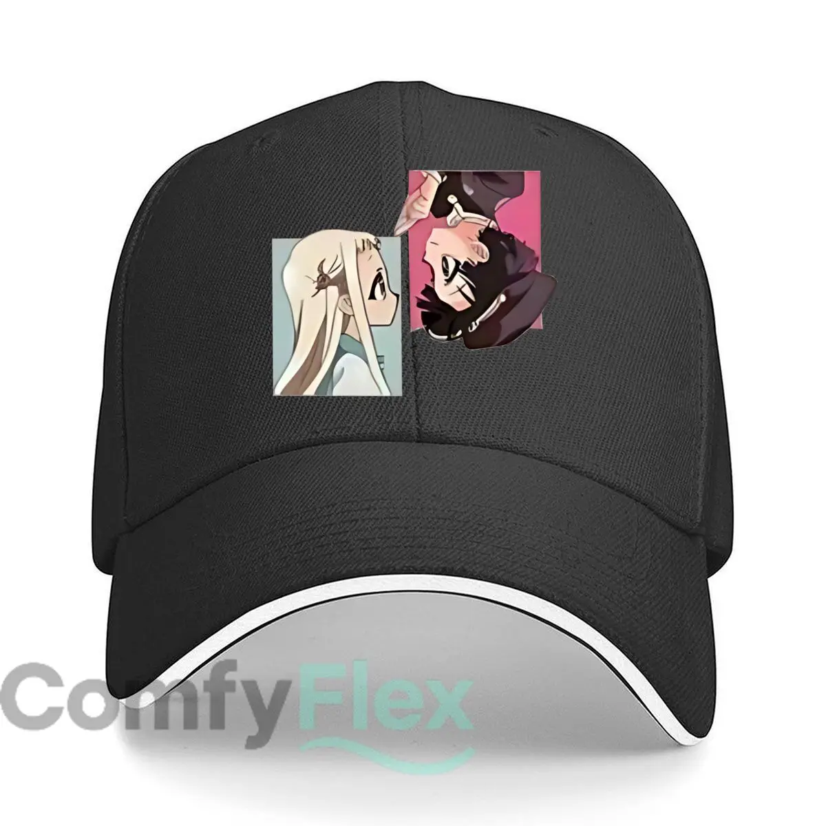 أنيمي زوجين رومانسية الرسم الفن الهيب هوب قبعة أزياء الرياضة في الهواء الطلق ساندويتش قبعة بيسبول