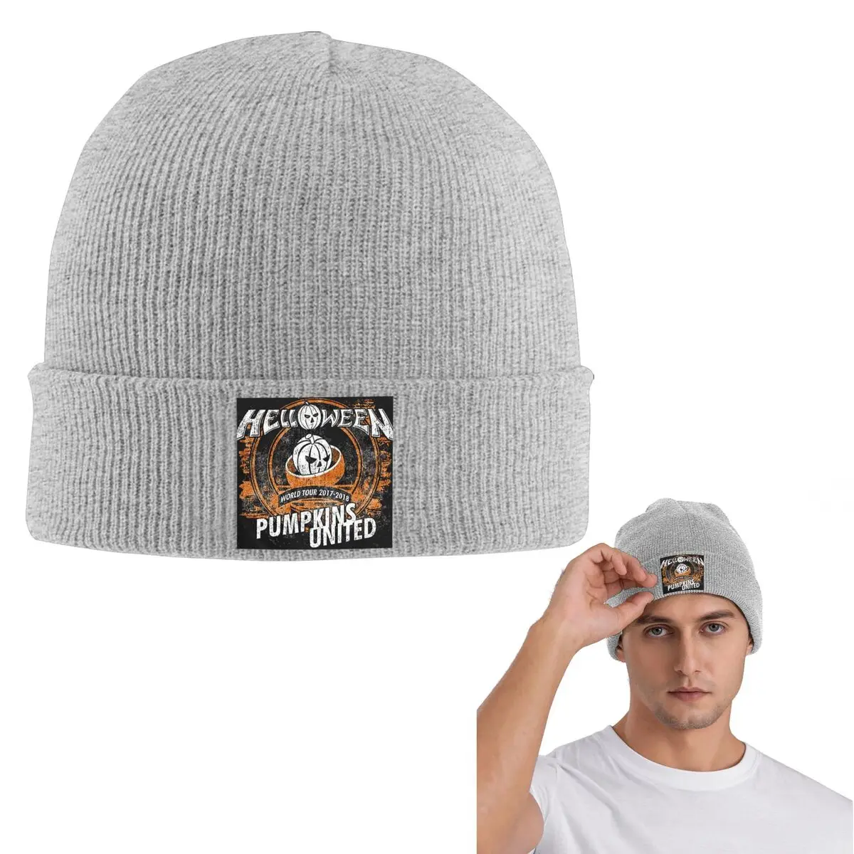 

Helloween рок-группа, теплая вязаная шапка, модная шапка с капюшоном, осенне-зимние уличные шапочки, шапки для взрослых унисекс
