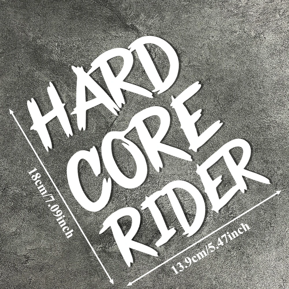 Hardcore Rider Vinyl Sticker, Waterproof Decal, White & Gradient Options for Car Motorcycle Bumper Window