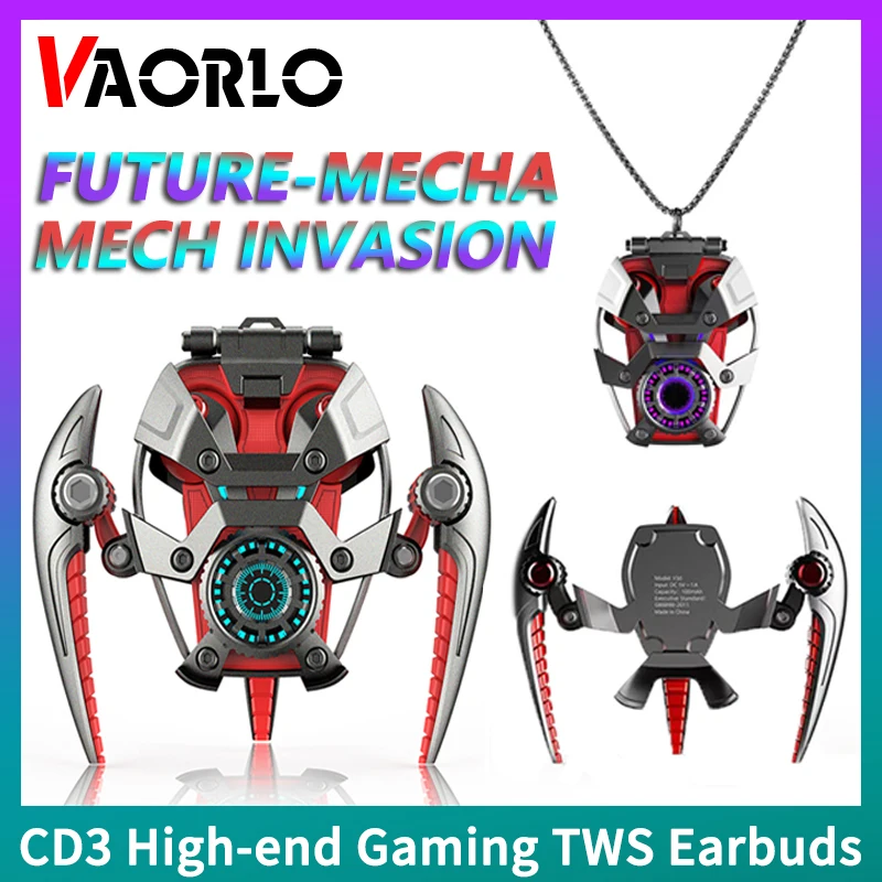 

Original INVA CD-3 TWS Earbuds FUTURE-MECHA Armor Cool Trendy Mech In-Ear Wireless Bluetooth 5.3 Earphones HiFi Music ENC Gaming