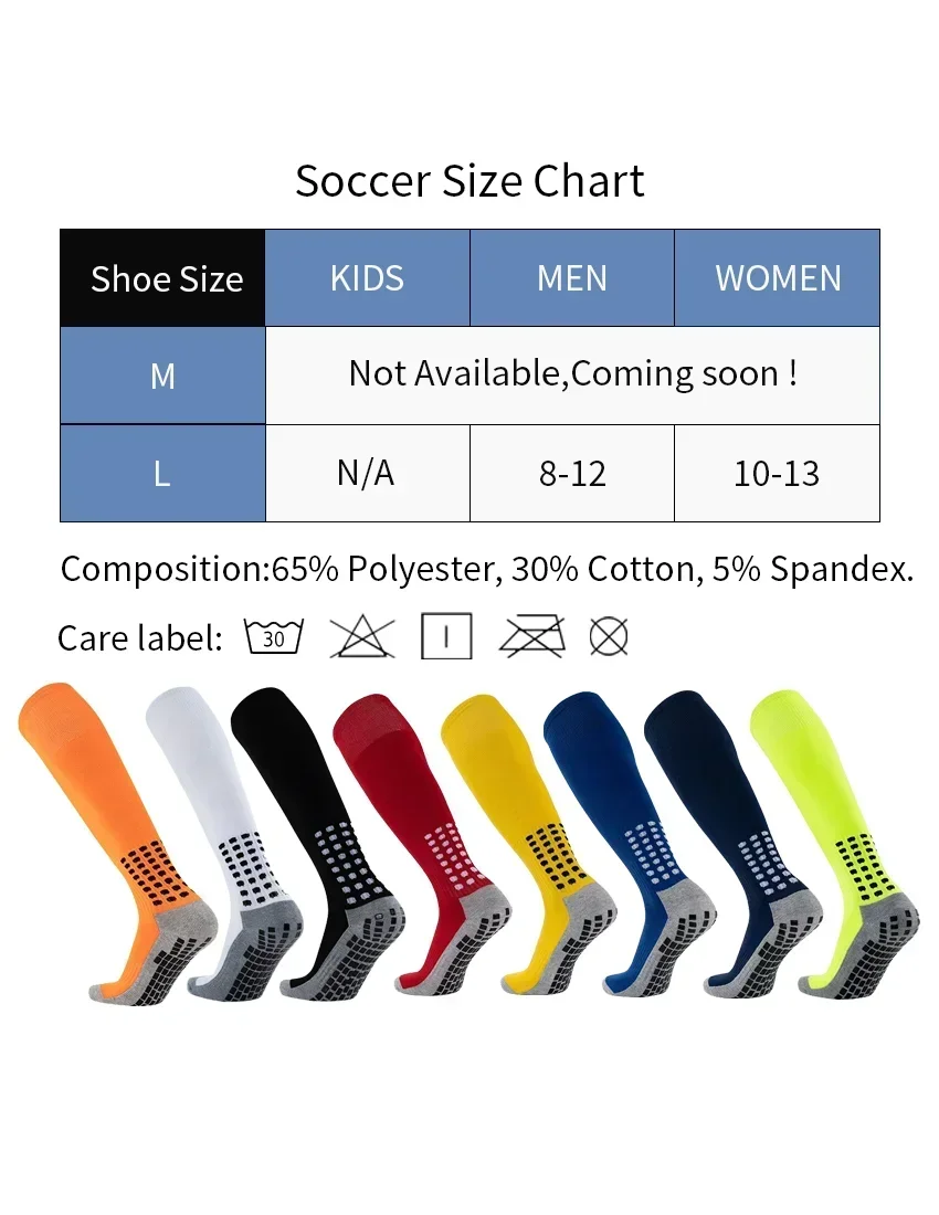 Athletic Sports Socks with Thick Cushioning, Anti-Slip Football Socks for Adults & Kids Sport Socks Calcetines Running Mujer