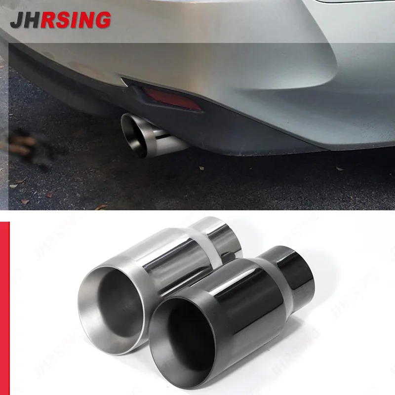 1Pcs Upgrade Exhaust Tip Car Decoration Stainless Steel Slant Cut Single Outlet Exhaust Tip End Tailpipe