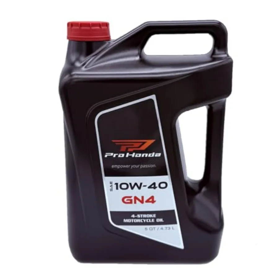 

10W40 GN4 Engine Oil 5 Quarts Easy Pour Bottle Funnel Kit for Honda Engines Synthetic Blend Black Bottle High-Performance Lubri