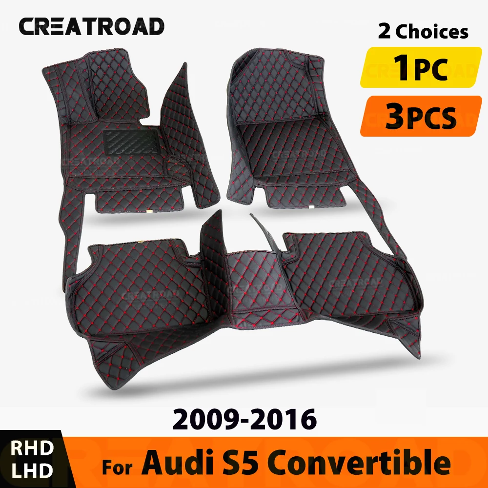 Car Floor Mats For Audi S5 Convertible 2009-2016 10 11 12 13 14 15 Custom Foot Pads Carpet Cover Interior Accessories