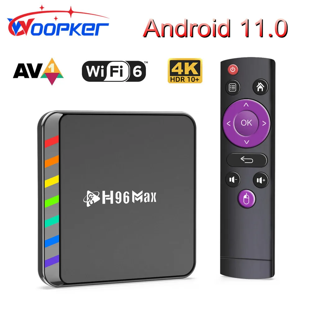 

Woopker H96 Max W2 Smart TV Box Android 11 Amlogic S905W2 Quad Core WIFI6 AV1 4K tvbox Google Voice Control Global Set Top Box