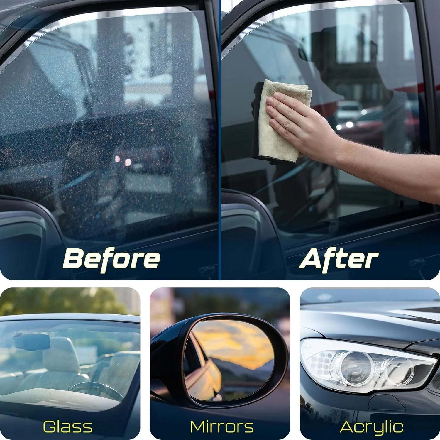 منظف زجاجي آمن وخالي من الأمونيا، بخاخ احترافي خالي من الخطوط لزجاج السيارة الأمامي والنوافذ المنزلية