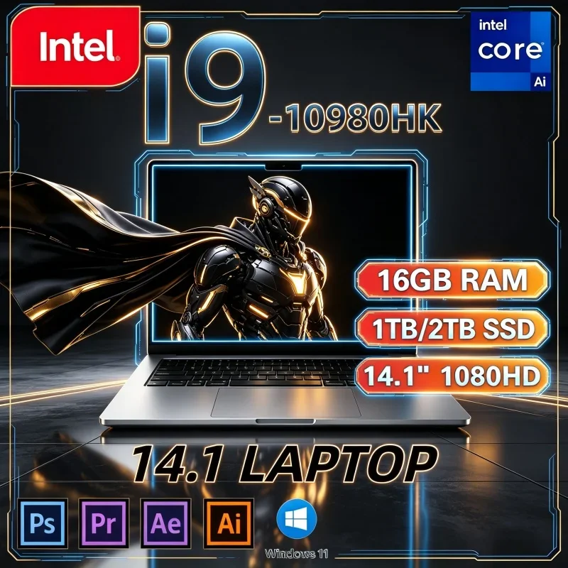 2026 Daily Work Gaming Office Notebook 14.1 Inch Intel I9‑10980HK 16GB 32GB 2TB SSD Windows 11 Pro Hot New Laptop