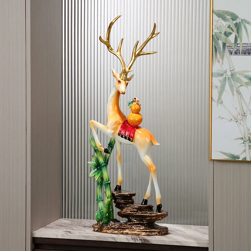 

PYJ Ping An Lucky Deer Ornament Living Room Light Luxury High-end Living Room Next to Sofa Housewarming Gift