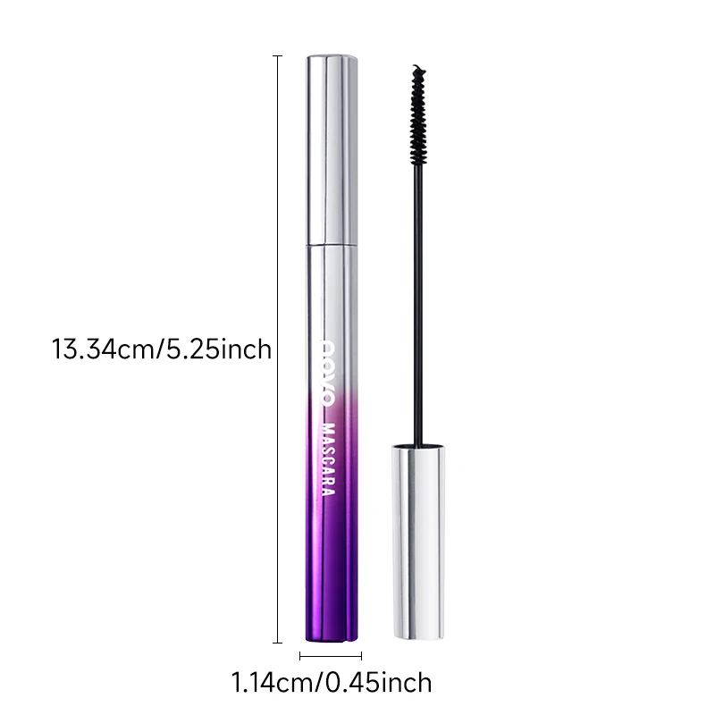 4D ロング＆ボリューム ブラックマスカラ（ヒアルロン酸配合）、長時間保湿、カール、ウォータープルーフ、にじみにくい