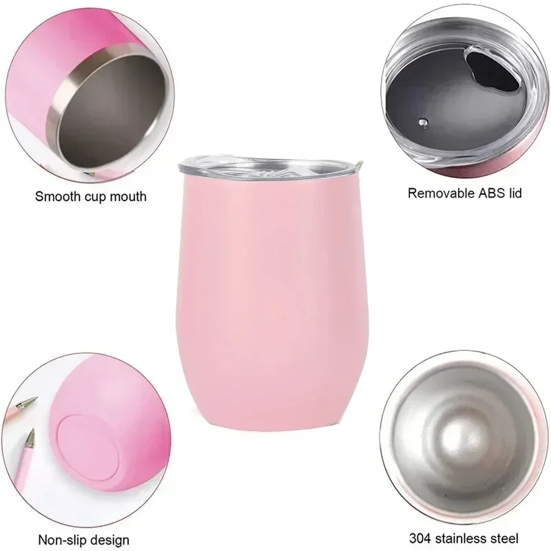 Eggshell Cup Plastic Sprayed 304 Stainless Steel Red Wine Mug Keep Cold Egg Cup Insulated Mug Coffee Mug