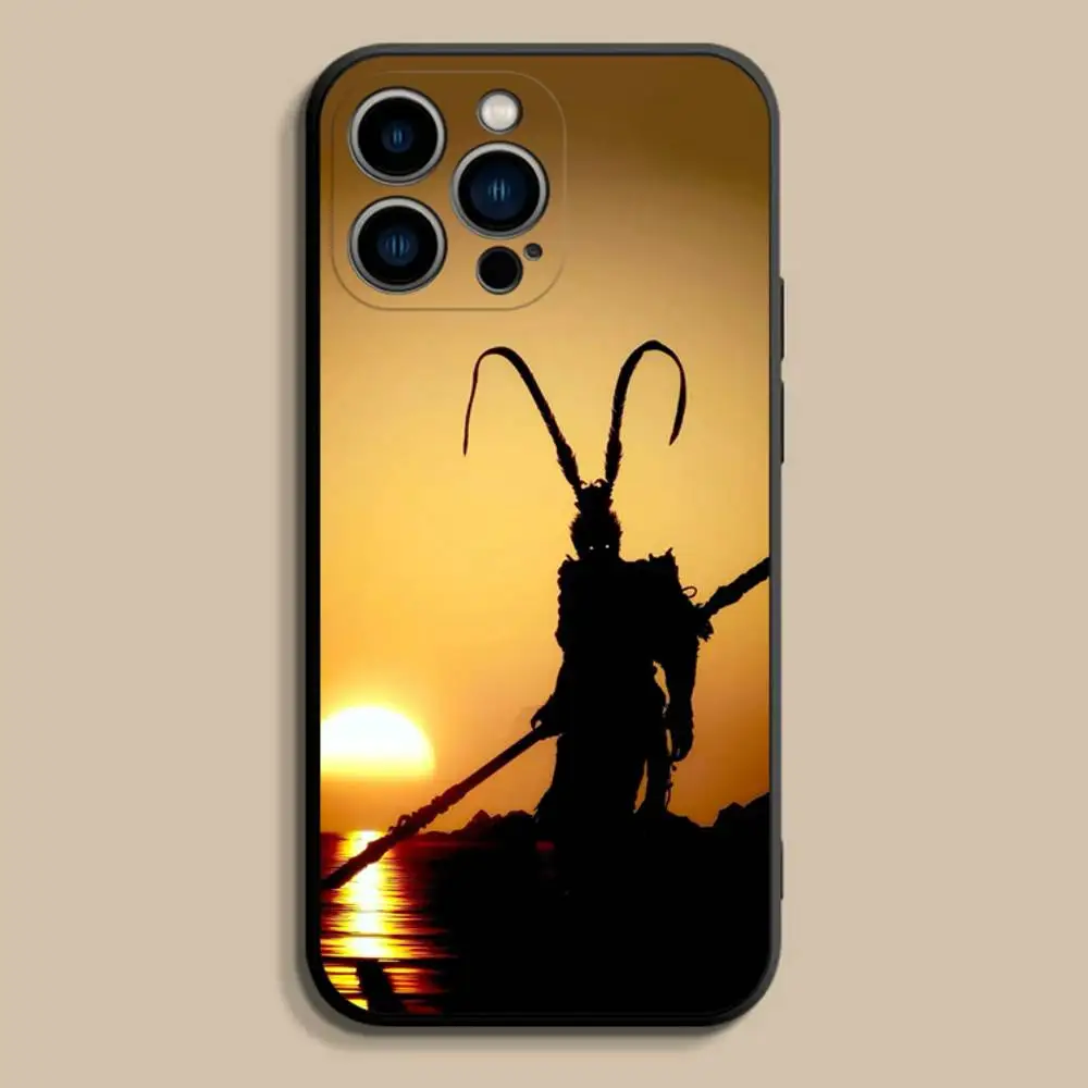 クールなブラックミス ウーコン iPhoneケース (iPhone 17、16、15、14、13、12、Pro、Max、Plus、E、SE4、Air、Mini対応) ブラック ソフトカバー