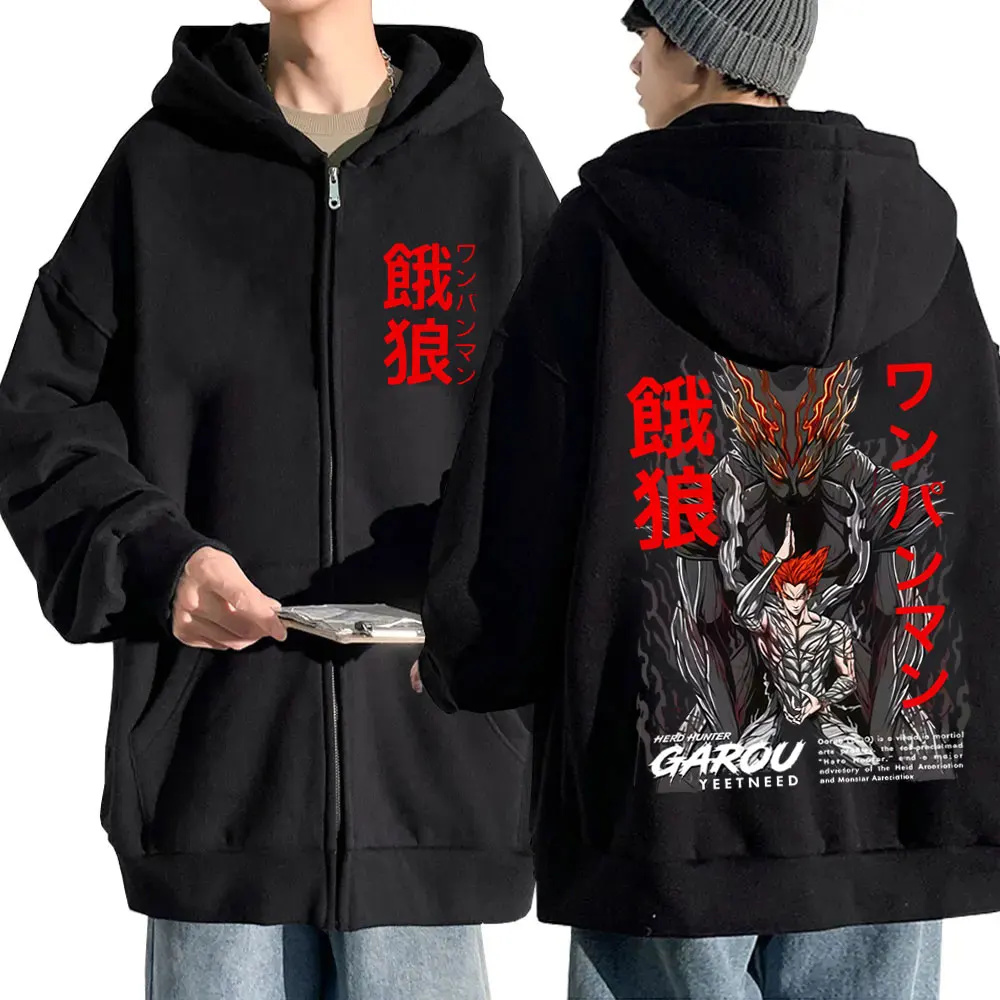 

Anime One Punch Man Garou Graphic Zipper Hoodie Men Women Cartoon Manga Zip Up Jacket Coat Male Fashion Casual Oversized Hoodies