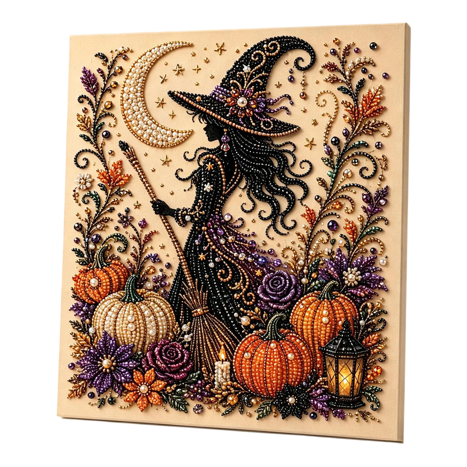 DIY Halloween Gerahmtes Diamant-Perlen-Malset 20x20cm Perlen-Diamant-Kunstset Perlen-Diamant-Malset für Erwachsene Heimdekoration – Detail 10