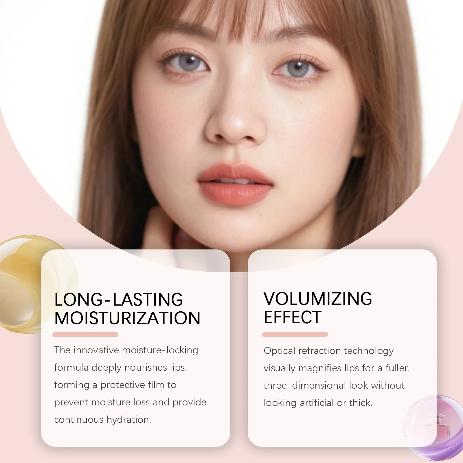 Błyszczyk powiększający usta, długotrwały, wodoodporny, naturalny, nude, aksamitny, nawilżający, błyszczyk do ust, błyszczyk z brokatem, kosmetyki do makijażu ust.