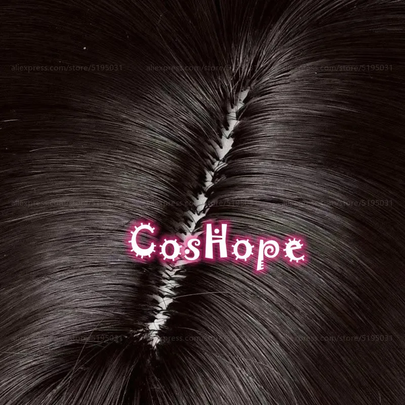 2025 Tohsaka Rin 80 سنتيمتر مع ذيل حصان مزدوج شعر مستعار أسود تأثيري أنيمي مقاومة للحرارة بيروكات صناعية