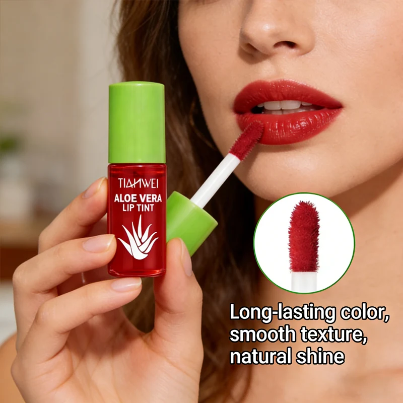 6PCS Aloe Vera Lip Oil Set, Long Lasting Moisturizing, Brightening Lips, Clear and Non Greasy, Ideal Holiday Gift