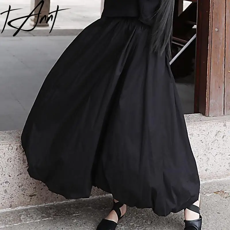 

Tannt Women Skirt Fashion Casual Cotton Long Skirts Black White High Waist Loose Summer Skirts For Women 2023 New