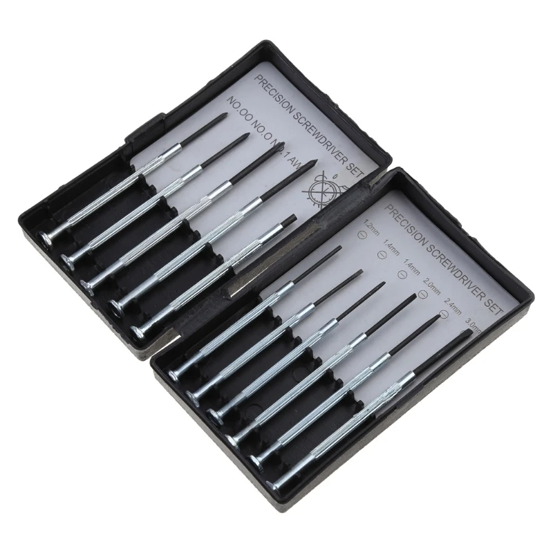 11pcs micro chave de fenda set precisão relógio jóias óculos reparos kit