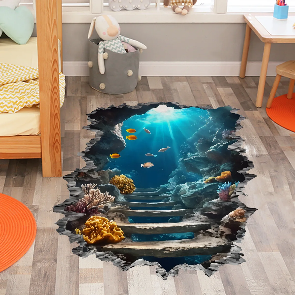 

9 Large 3D Three-dimensional Broken Wall, Broken Wall Sticker, Floor Sticker, Home Decoration