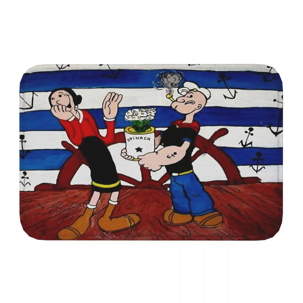 Popeye the Sailor Popeye the Sailor Non-slip Doormat The-Navy Living Room Kitchen Mat Outdoor Carpet Indoor Modern Decor