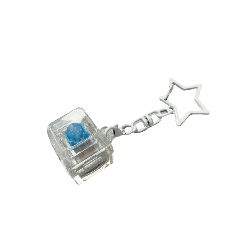 Chaveiro relaxante para teclado diy, chaveiro com luz, clicker, brinquedo, alívio do estresse, teclas, botão, tampas de teclado de dedo