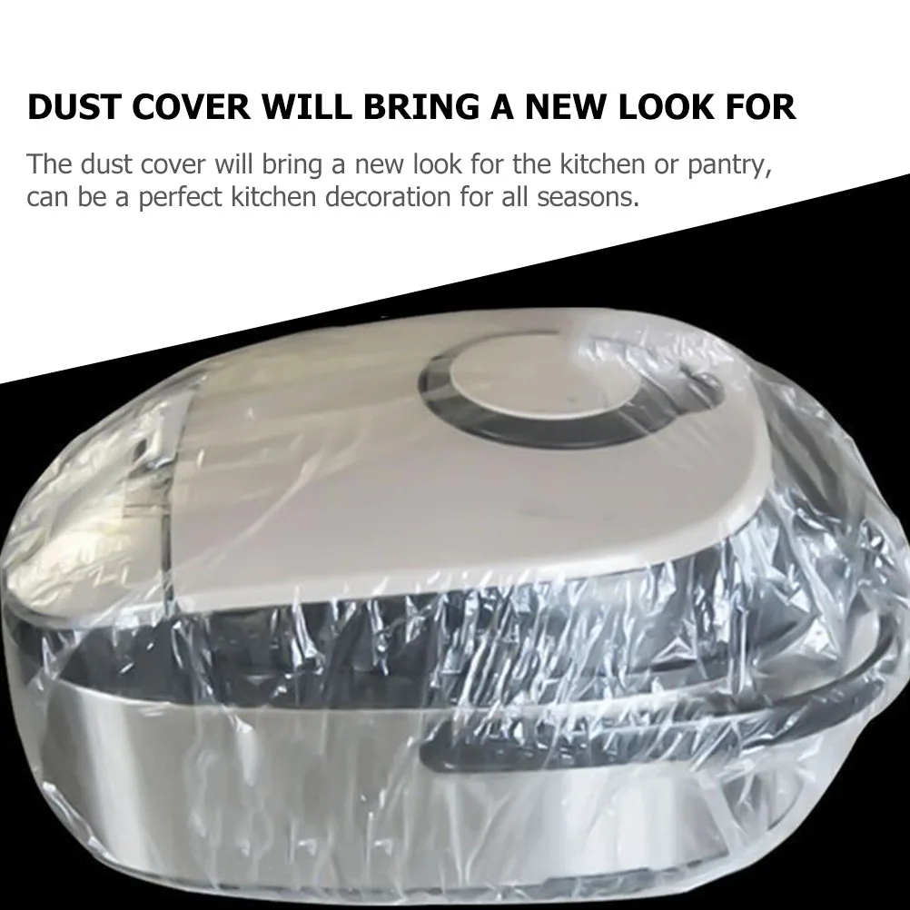 

20Pcs Clear Elastic Dust Cover Disposable Plastic Large Rice Cooker Cover for Small Appliance Kitchen Protective Decorative Dust