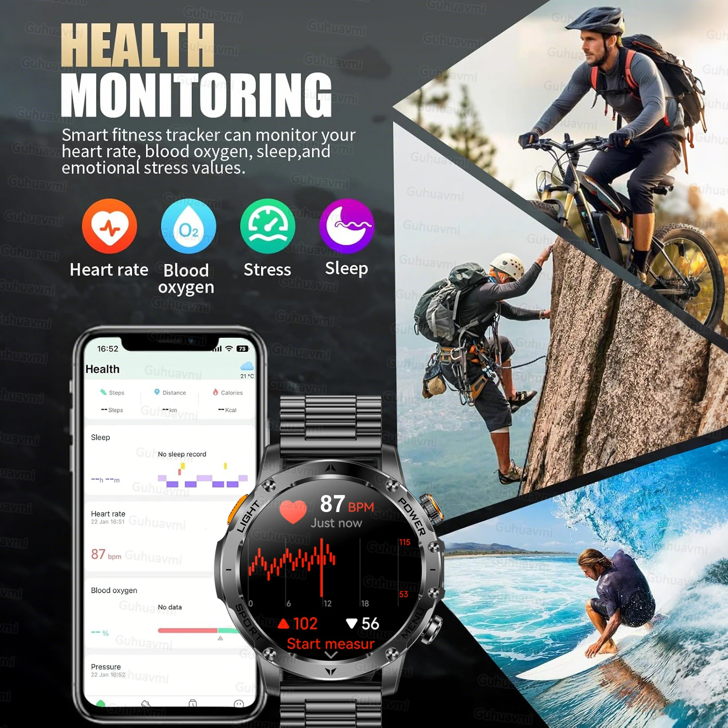 2025 novos homens militares trex3 1000mah bateria relógio inteligente ao ar livre 1.7 polegadas hd à prova dwaterproof água lanterna led bluetooth chamada smartwatch