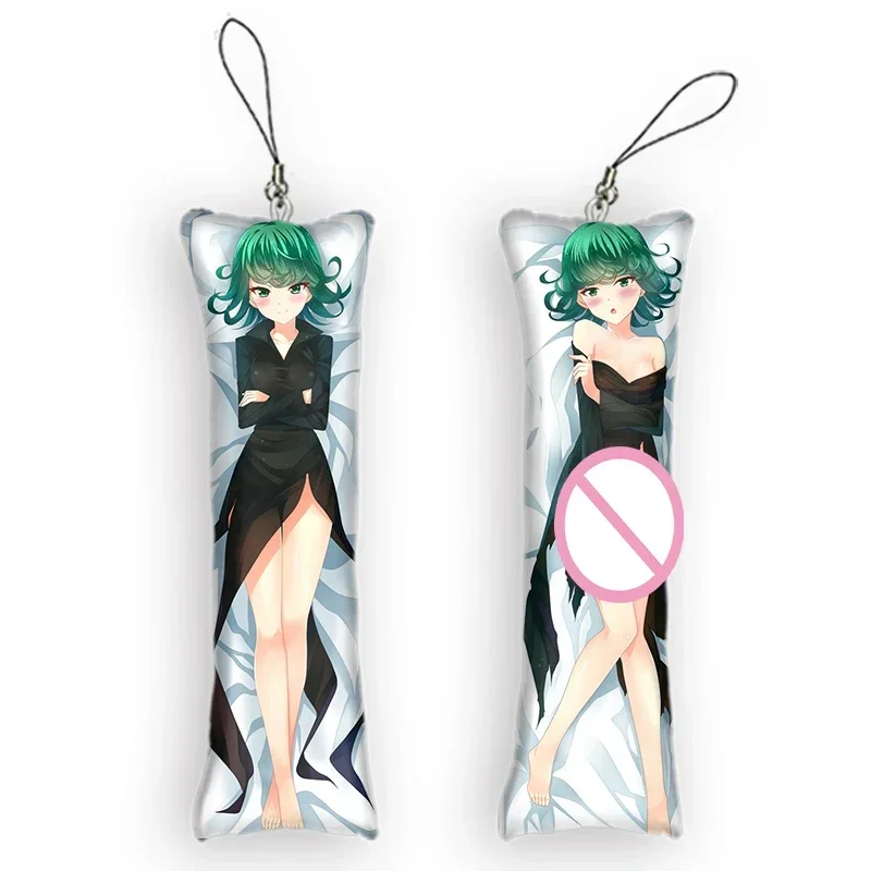 Fashion4x12cmONE PUNCH MAN Tatsumaki Pendant Dakimakura Mini Keychain Anime Body Key Chain Phone Pendant Cosplay Anime Keychain