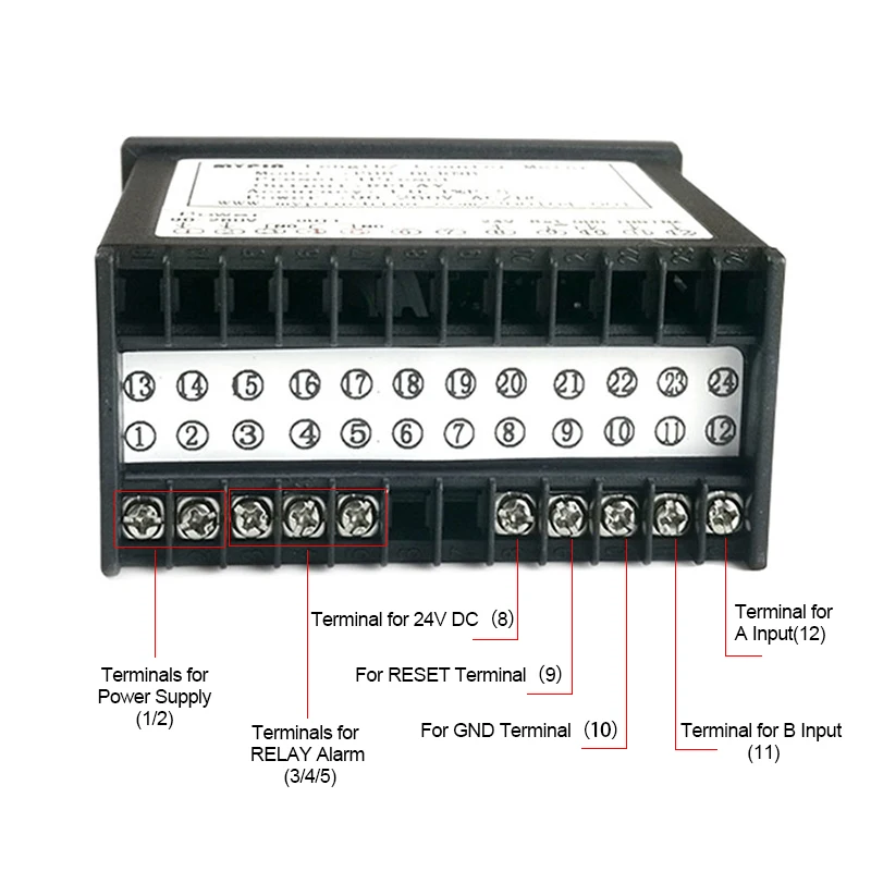 FH8-6CRRB Dual Display Digital Counter 6 Digits Light-emitting Diode 90~265V AC/DC Length Meter with 2 Relay Output and Pulse