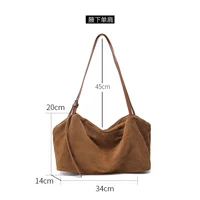 Women's Natural Nuede Genuine Leather Handbags Ladies large capacity Tote Bag Female Design Luxury Commuting Yoga Bag  hobo bag - Image 4