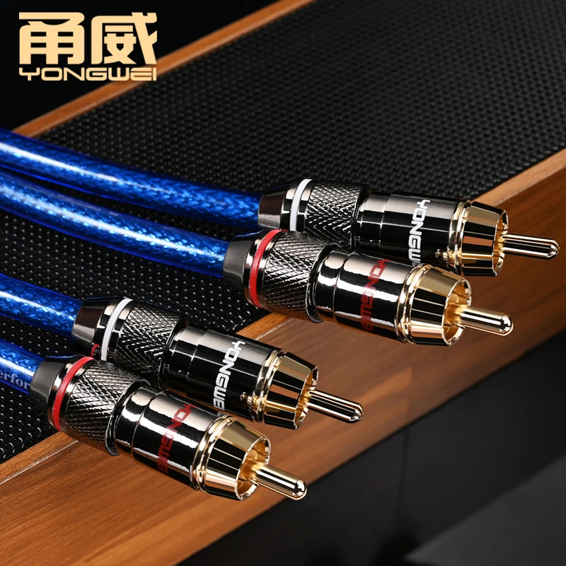 YONGWEI 2RCA to 2RCA Interconnect Cable For Amplifier DAC TV DVD High-Performance Premium Hi-Fi Audio Cable HiFi RCA audio Cable