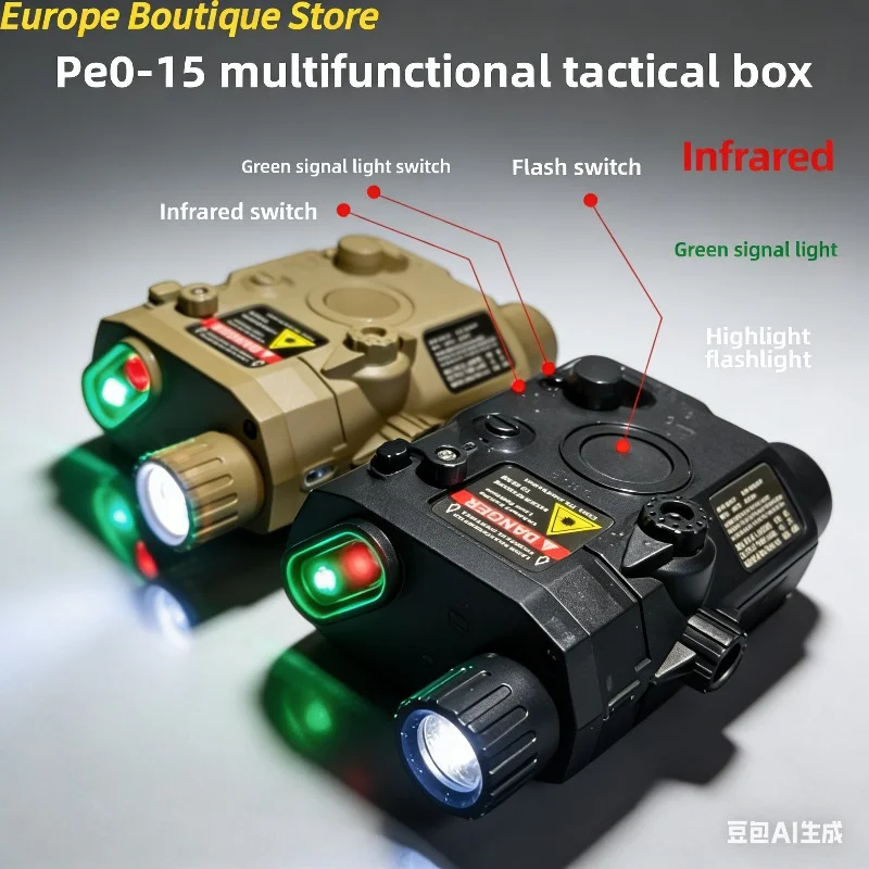 2026 PEQ15 مصباح يدوي لصندوق الليزر متعدد الوظائف: يناسب السكك الحديدية 20 مم، لعبة بنادق الادسنس والصيد وال CS والألعاب والمؤشر